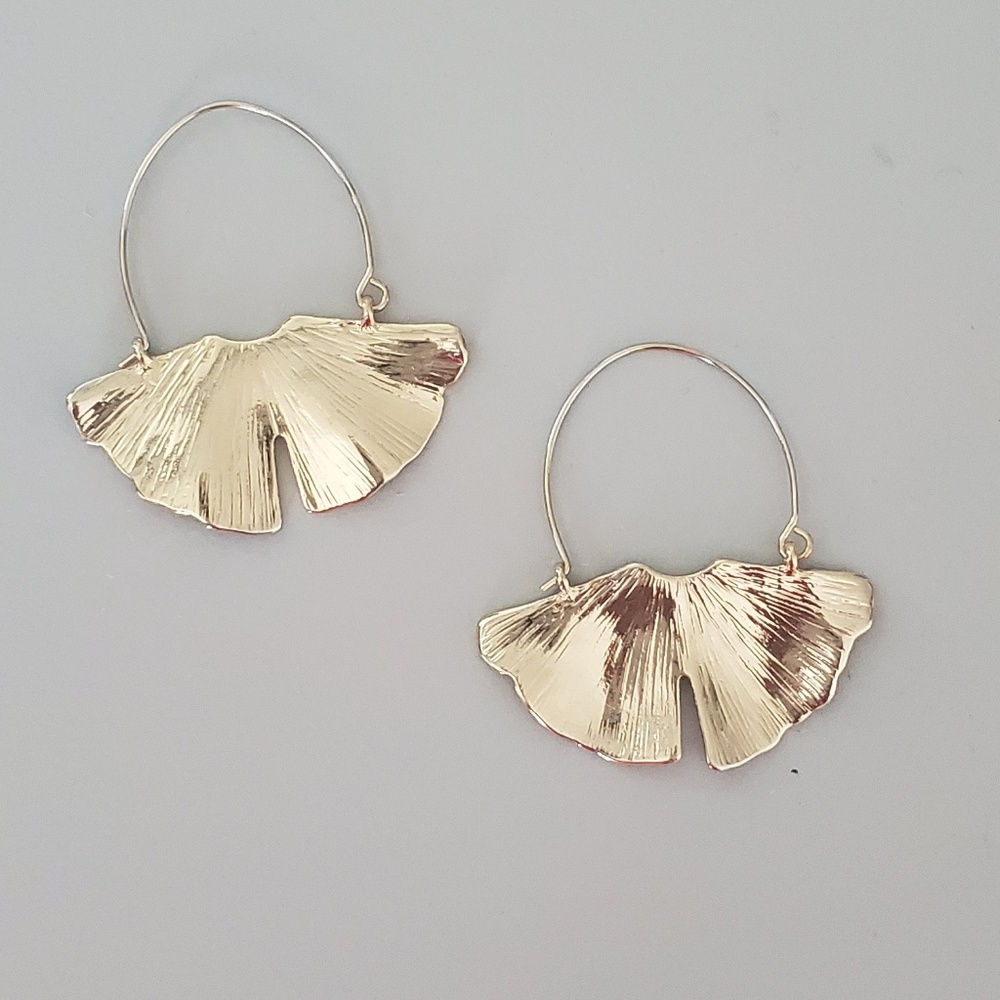 Anthropologie Ginko Leaf Earrings